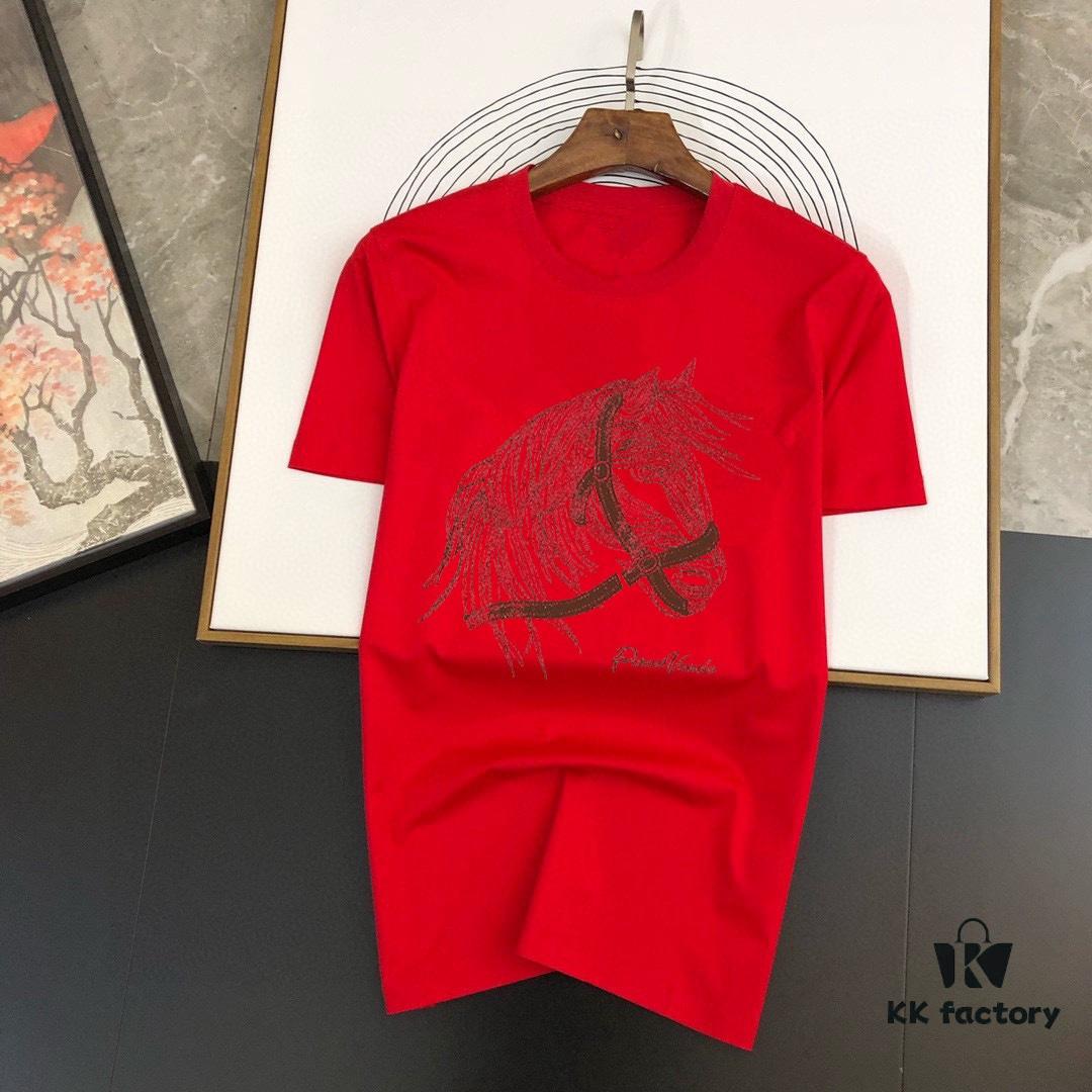 6931a262ccd8ab3d7af9679f HERMES Men's Casual Short-Sleeve T-Shirt, Spring/Summer 2025 New Arrival, Premium Logo Craftsmanship, Imported Silk-Cotton Fabric, Stylish and Versatile Design