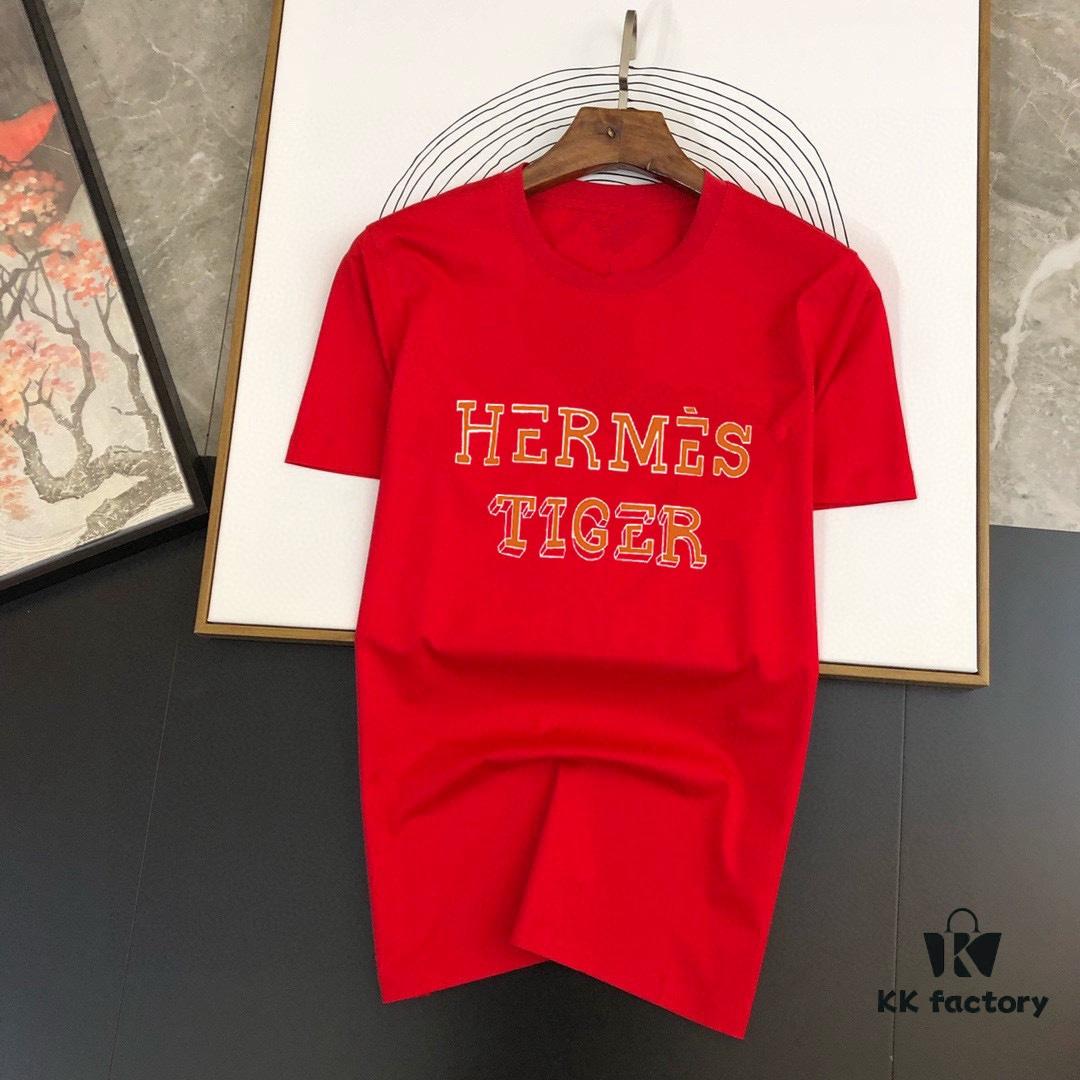 6931a262ccd8ab3d7af967a7 HERMES Men's Casual Short-Sleeve T-Shirt, Premium Logo Design, Imported Silk-Cotton Fabric, Slim Fit Style, Spring/Summer 2025 New Arrival