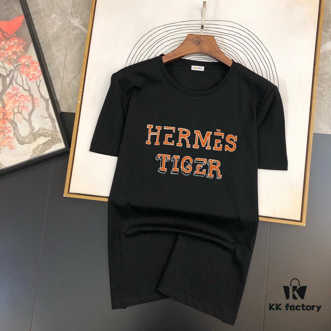 6931a262ccd8ab3d7af967aa HERMES Men's Casual Short-Sleeve T-Shirt, Premium Logo Design, Imported Silk-Cotton Fabric, Slim Fit Style, Spring/Summer 2025 New Arrival