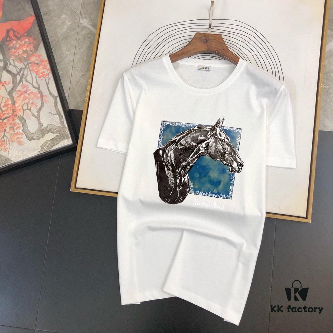 6931a263ccd8ab3d7af967b2 HERMES Men's Casual Short-Sleeve T-Shirt, Premium Logo Design, Imported Silk-Cotton Fabric, Slim Fit Style, Spring/Summer 2025 New Arrival