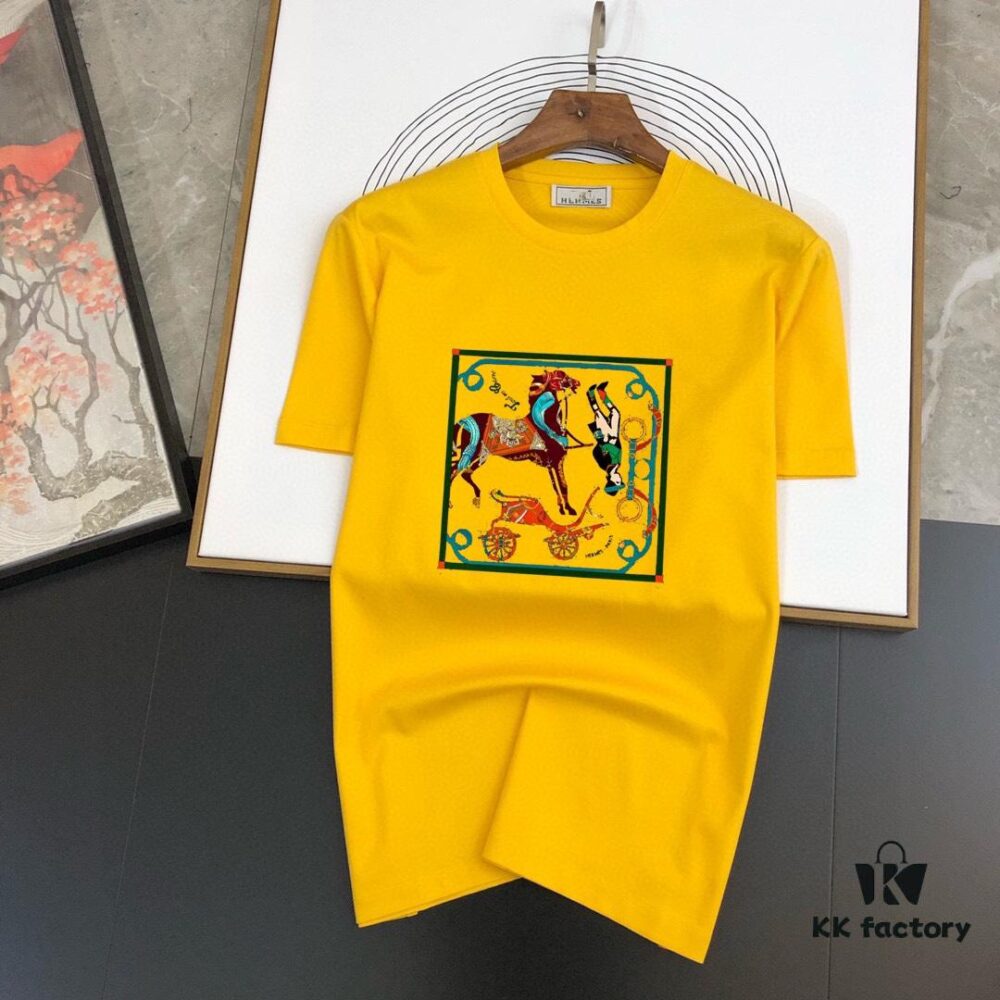 6931a264ccd8ab3d7af967c2 HERMES Men's Casual Short-Sleeve T-Shirt, 2025 Spring/Summer New Arrival, Premium Logo Craftsmanship, Imported Silk-Cotton Fabric, Stylish and Versatile Design