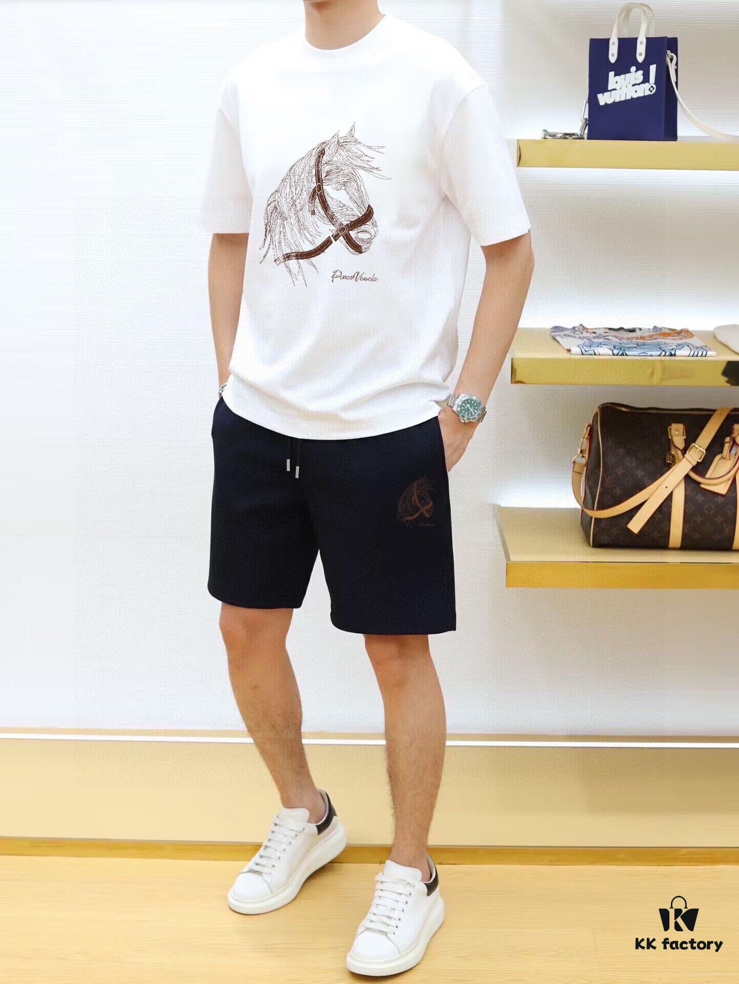 6931a264ccd8ab3d7af967cc HERMES Men's Short-Sleeve T-Shirt and Shorts Set, 2025 New Arrival, Official Website Synchronized Release, High-End Version Available, Exquisitely Soft and Comfortable Fabric, Three-Dimensional Tailoring for Superior Fit