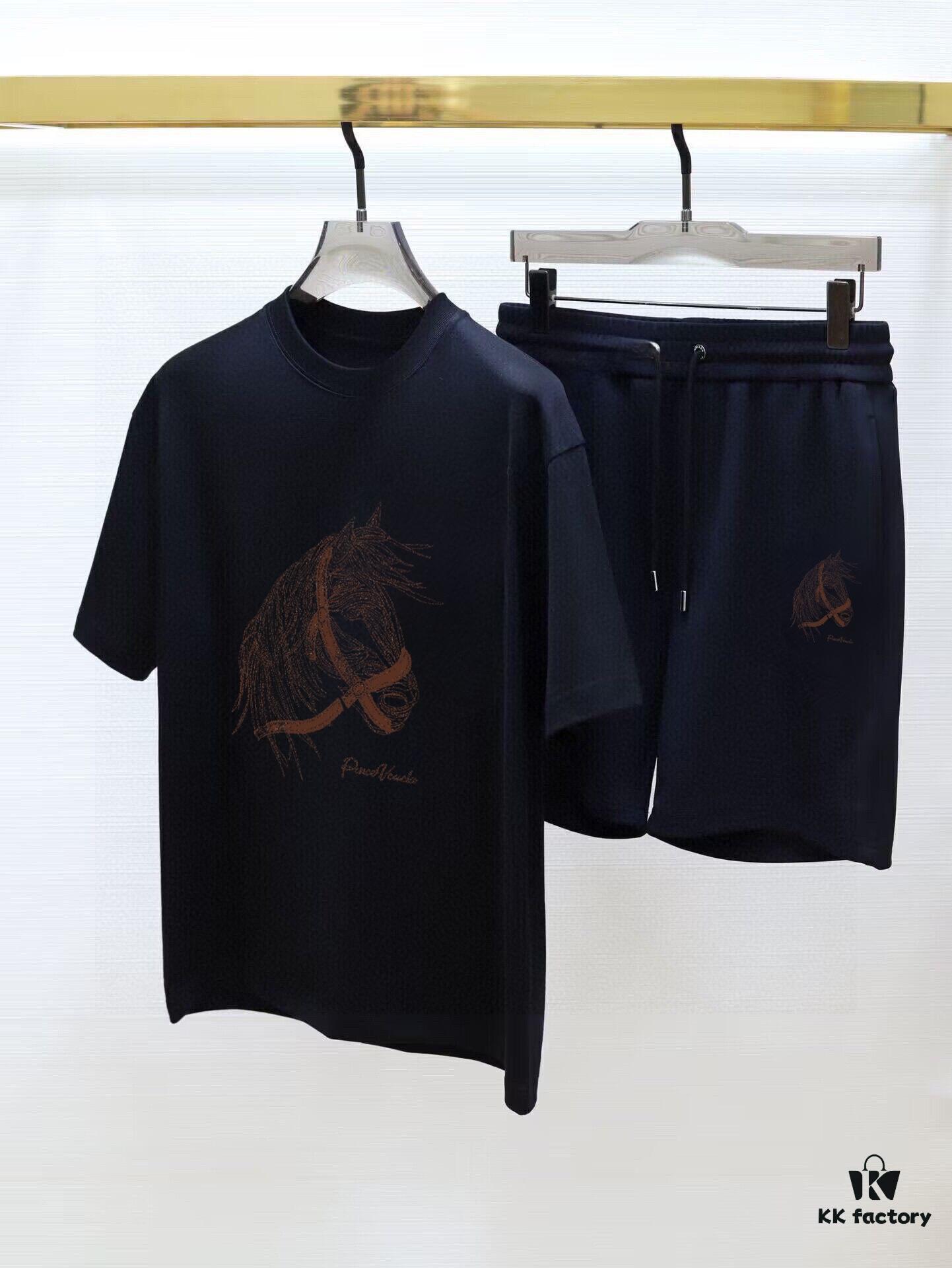 6931a264ccd8ab3d7af967cd HERMES Men's Short-Sleeve T-Shirt and Shorts Set, 2025 New Arrival, Official Website Synchronized Release, High-End Version Available, Exquisitely Soft and Comfortable Fabric, Three-Dimensional Tailoring for Superior Fit