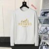 6931a265ccd8ab3d7af967d6 Hermes Men's Fall/Winter Classic Crew Neck Wool Pullover Sweater, 2025 New Arrival, Slim Fit Premium Blend Knitwear with Contrast Logo