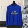 6931a265ccd8ab3d7af967d8 Hermes Men's Fall/Winter Classic Crew Neck Wool Pullover Sweater, 2025 New Arrival, Slim Fit Premium Blend Knitwear with Contrast Logo
