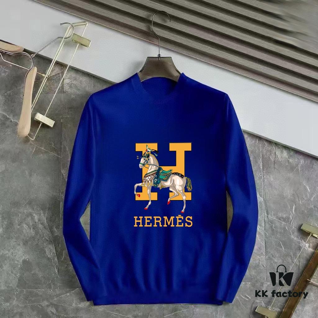 6931a266ccd8ab3d7af967e6 HERMES Men's Fall/Winter Classic Round-Neck Wool Pullover Sweater, 2025 New Arrival, Slim Fit Premium Wool Blend Knitwear with Contrast Logo, Timeless Elegant Design for All Occasions