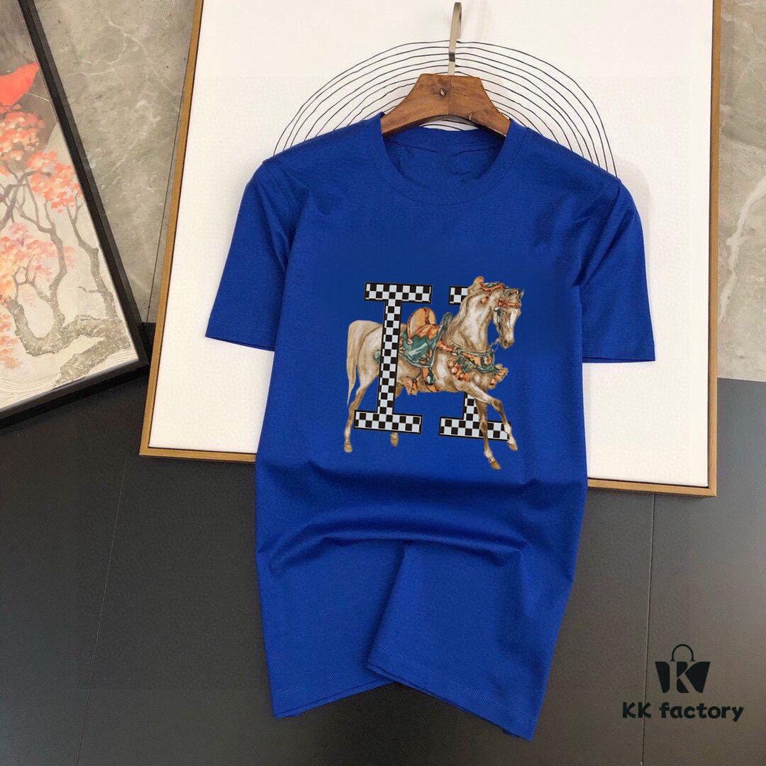 6931a267ccd8ab3d7af967f4 HERMES Men's Casual Short-Sleeve T-Shirt, 2024 Spring/Summer New Arrival, Premium Logo Craftsmanship, High-Quality Imported Silk-Cotton Fabric, Stylish and Versatile Design