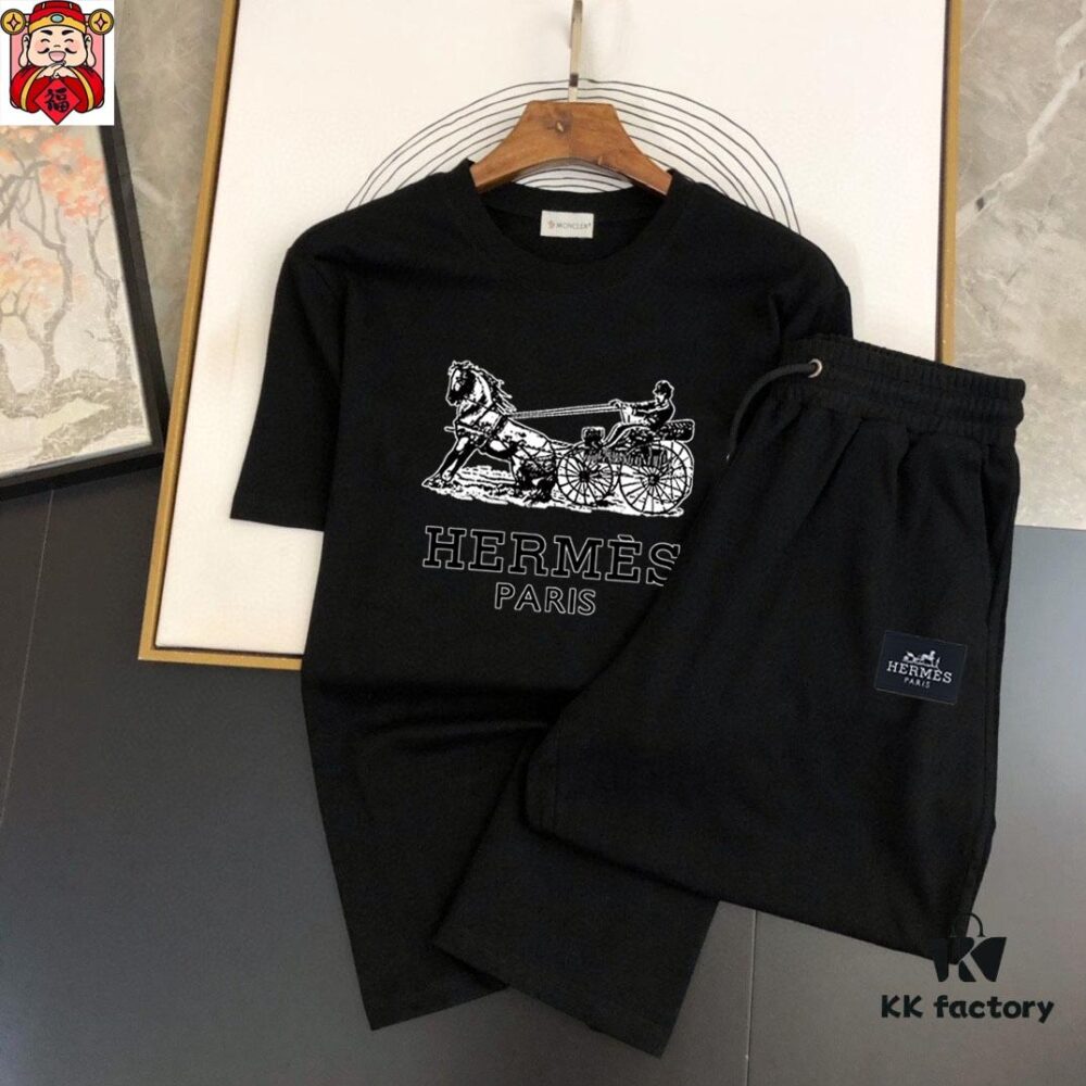 6931a267ccd8ab3d7af96801 HERMES Men's Short Sleeve T-Shirt and Shorts Set 2025 New Arrival! Official Website Synchronized Release! Premium Version with Exquisite Soft Touch for Ultimate Comfort! Three-Dimensional Tailoring Offers Excellent Fit!