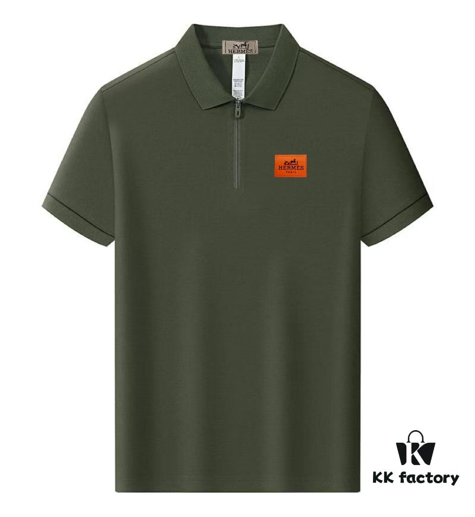 6931a26accd8ab3d7af96830 Hermes Summer New Arrival T-Shirt Collar Short-Sleeve Polo Shirt, Counter Custom Fabric, Highly Breathable and Comfortable