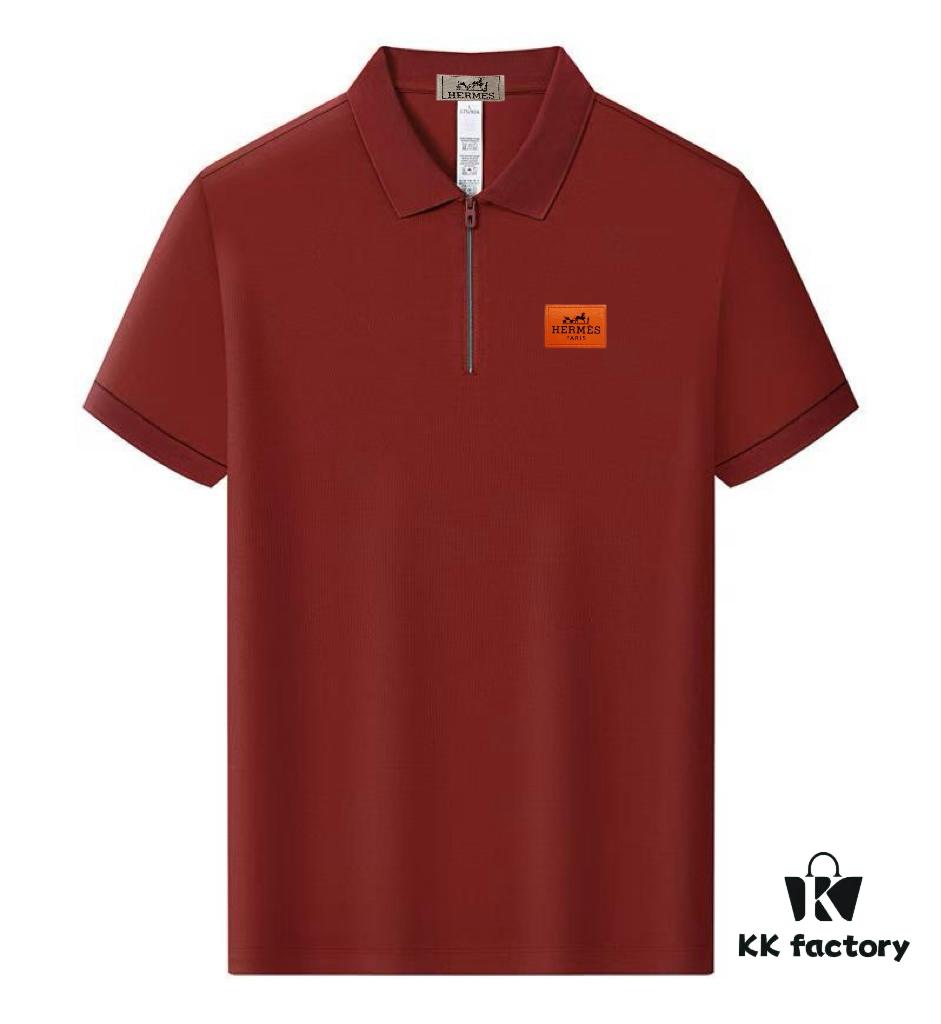 6931a26accd8ab3d7af96834 Hermes Summer New Arrival T-Shirt Collar Short-Sleeve Polo Shirt, Counter Custom Fabric, Highly Breathable and Comfortable