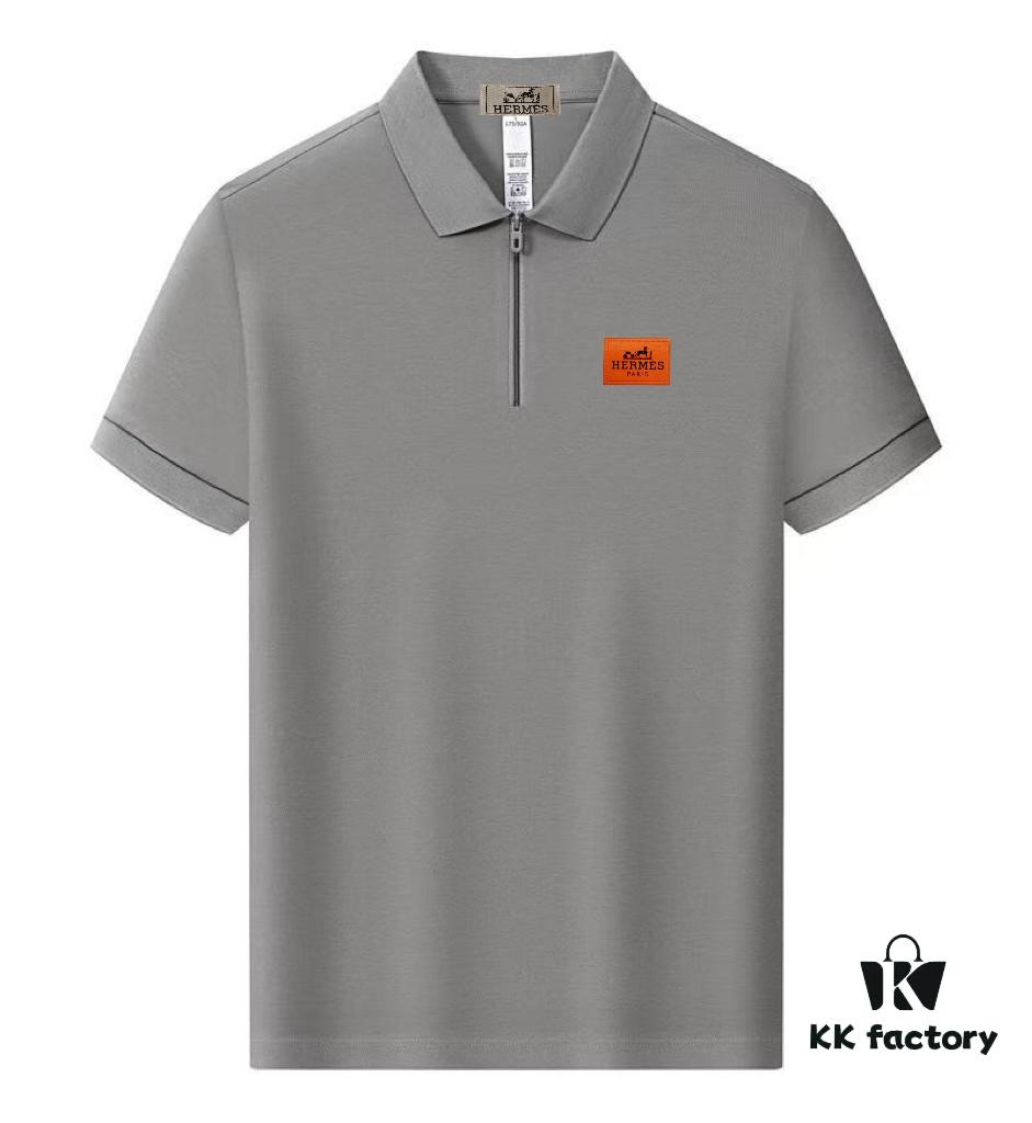 6931a26accd8ab3d7af96838 Hermes Summer New Arrival T-Shirt Collar Short-Sleeve Polo Shirt, Counter Custom Fabric, Highly Breathable and Comfortable