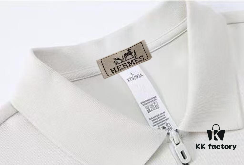 6931a26accd8ab3d7af9683a Hermes Summer New Arrival T-Shirt Collar Short-Sleeve Polo Shirt, Counter Custom Fabric, Highly Breathable and Comfortable