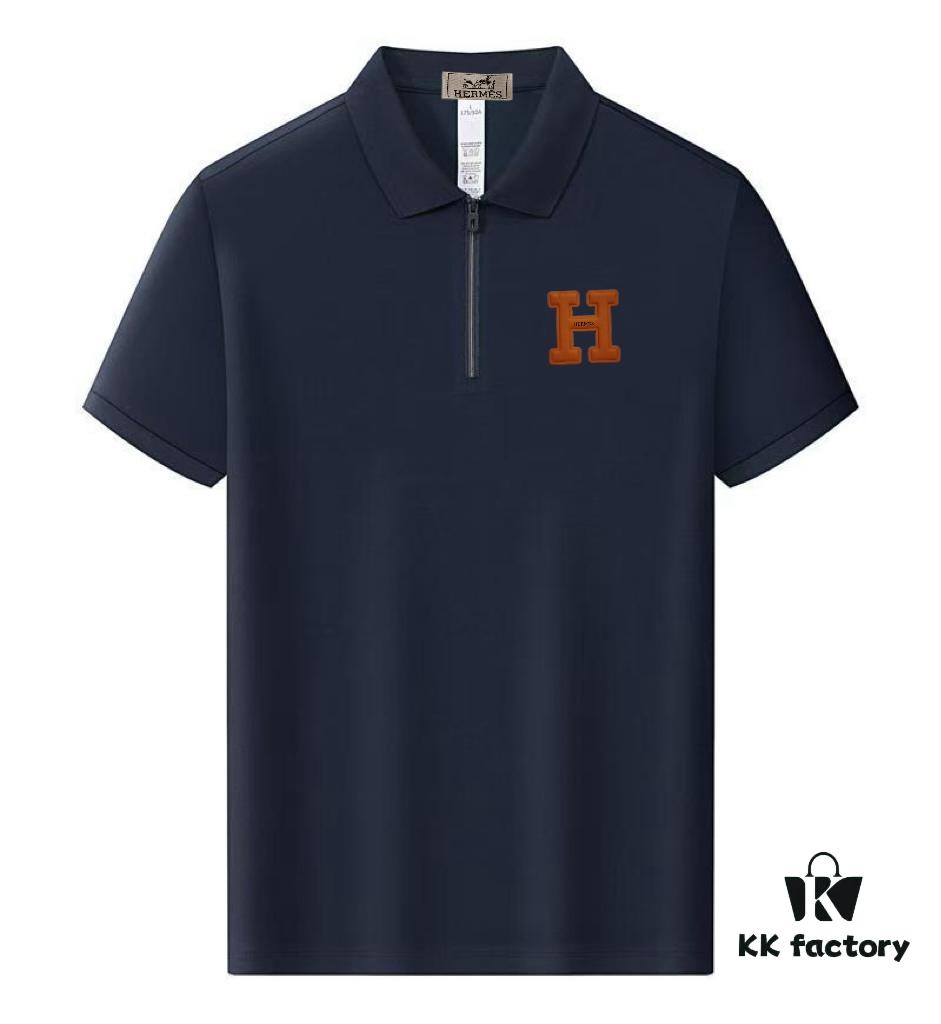 6931a26bccd8ab3d7af96845 Hermes Summer New Arrival Polo Shirt Men's and Women's Short Sleeve Turn-down Collar T-Shirt, Counter Custom Fabric, Highly Breathable and Comfortable, Material: 71.6% Cotton, 25.3% Polyester, 3.1% Spandex