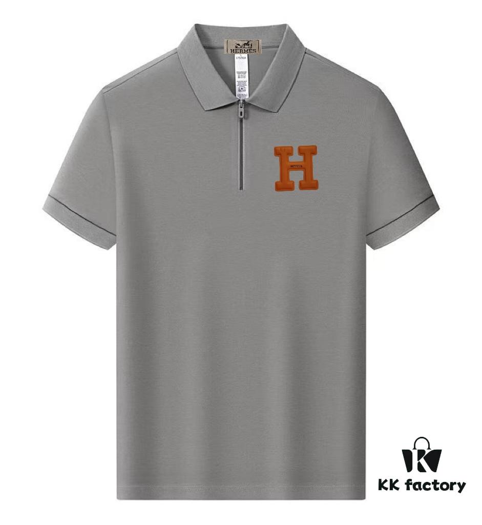 6931a26cccd8ab3d7af96846 Hermes Summer New Arrival Polo Shirt Men's and Women's Short Sleeve Turn-down Collar T-Shirt, Counter Custom Fabric, Highly Breathable and Comfortable, Material: 71.6% Cotton, 25.3% Polyester, 3.1% Spandex