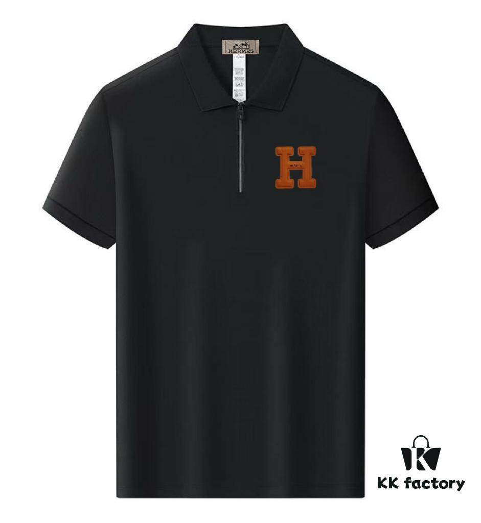 6931a26cccd8ab3d7af96848 Hermes Summer New Arrival Polo Shirt Men's and Women's Short Sleeve Turn-down Collar T-Shirt, Counter Custom Fabric, Highly Breathable and Comfortable, Material: 71.6% Cotton, 25.3% Polyester, 3.1% Spandex
