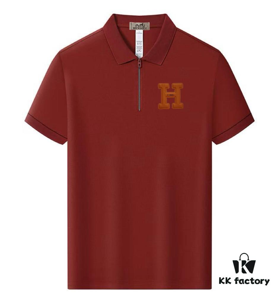 6931a26cccd8ab3d7af96849 Hermes Summer New Arrival Polo Shirt Men's and Women's Short Sleeve Turn-down Collar T-Shirt, Counter Custom Fabric, Highly Breathable and Comfortable, Material: 71.6% Cotton, 25.3% Polyester, 3.1% Spandex