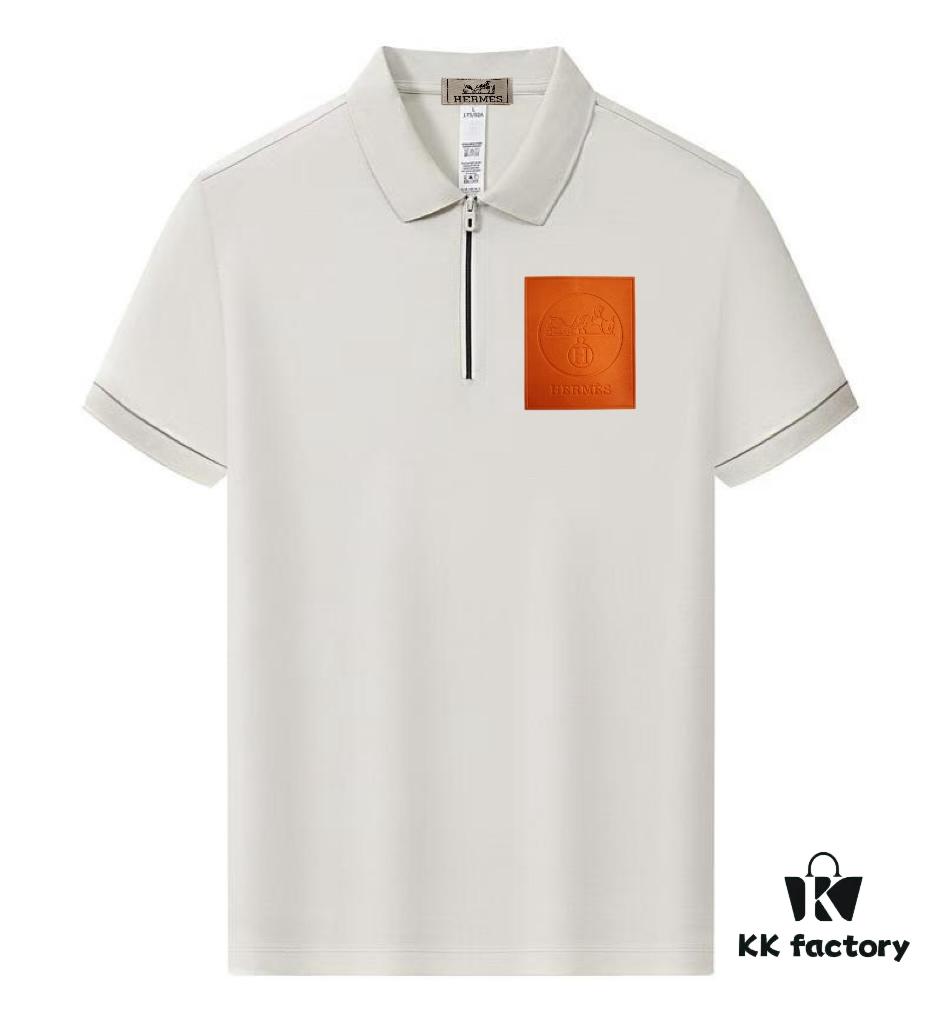 6931a26dccd8ab3d7af96850 Hermes Summer New Arrival Polo Shirt with Turn-down Collar, Short Sleeve Unisex T-shirt, Premium Custom Fabric from Boutique, Highly Breathable and Comfortable, Material: 71.6% Cotton, 25.3% Polyester, 3.1% Spandex