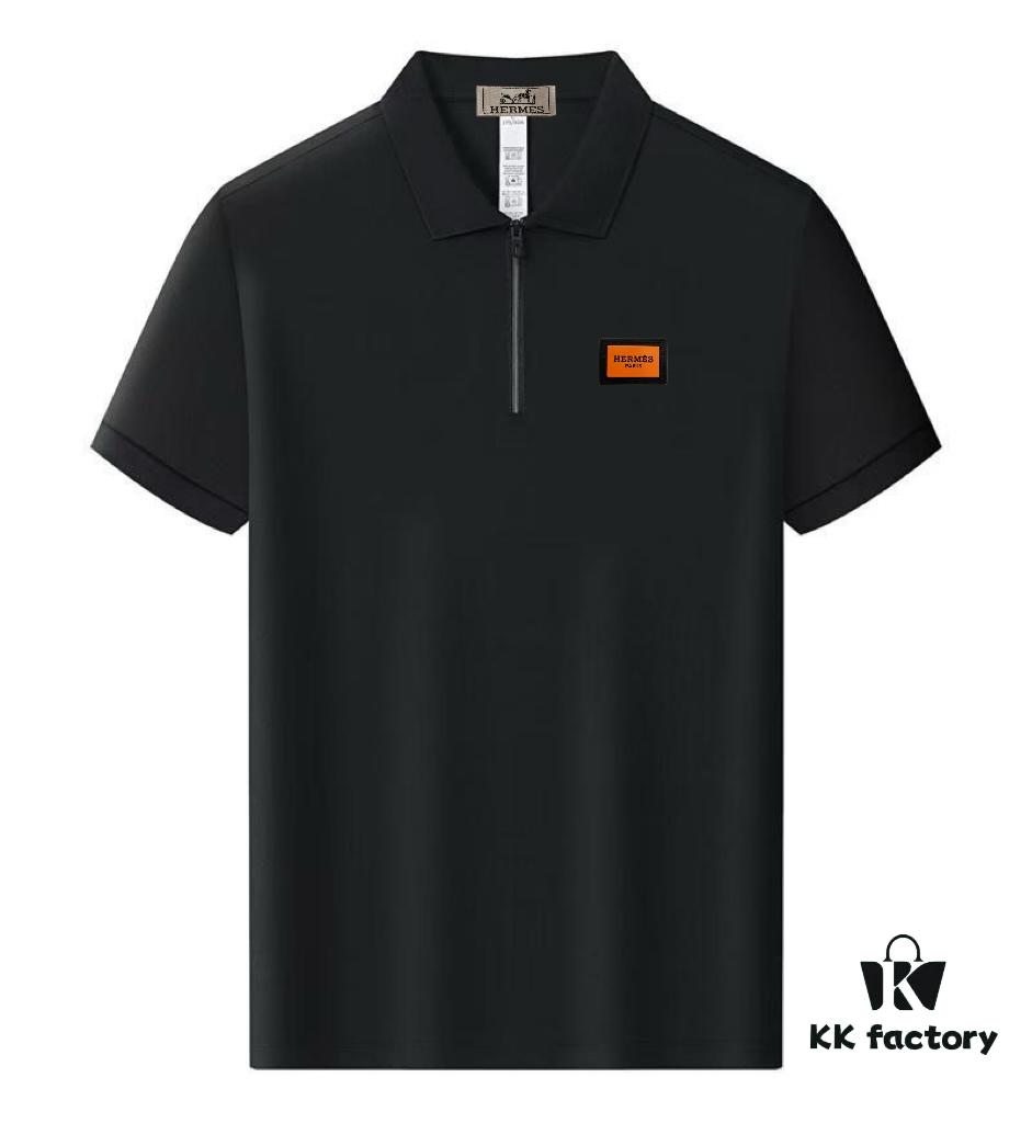 Hermes [Strong] Summer New Arrival T-Shirt Collar Short-Sleeve Polo Shirt, Counter Custom Fabric with High Breathability and Comfort, Material: 71.6% Cotton, 25.3% Polyester Fiber, 3.1% Spandex