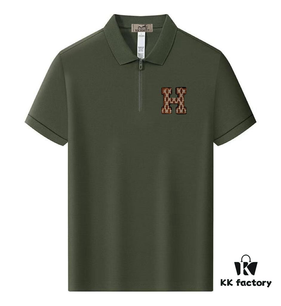 6931a272ccd8ab3d7af9686f Hermès Summer New Arrival Polo Shirt with Collar, Short Sleeve, Premium Custom Fabric, Breathable and Comfortable, 71.6% Cotton, 25.3% Polyester, 3.1% Elastane