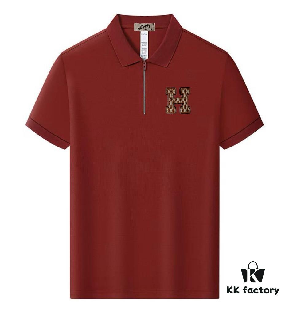 6931a272ccd8ab3d7af96871 Hermès Summer New Arrival Polo Shirt with Collar, Short Sleeve, Premium Custom Fabric, Breathable and Comfortable, 71.6% Cotton, 25.3% Polyester, 3.1% Elastane