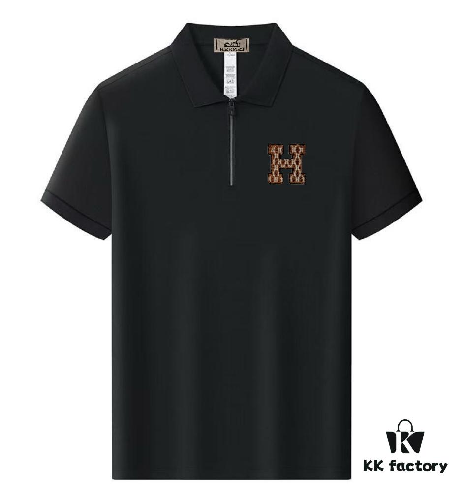 6931a272ccd8ab3d7af96872 Hermès Summer New Arrival Polo Shirt with Collar, Short Sleeve, Premium Custom Fabric, Breathable and Comfortable, 71.6% Cotton, 25.3% Polyester, 3.1% Elastane