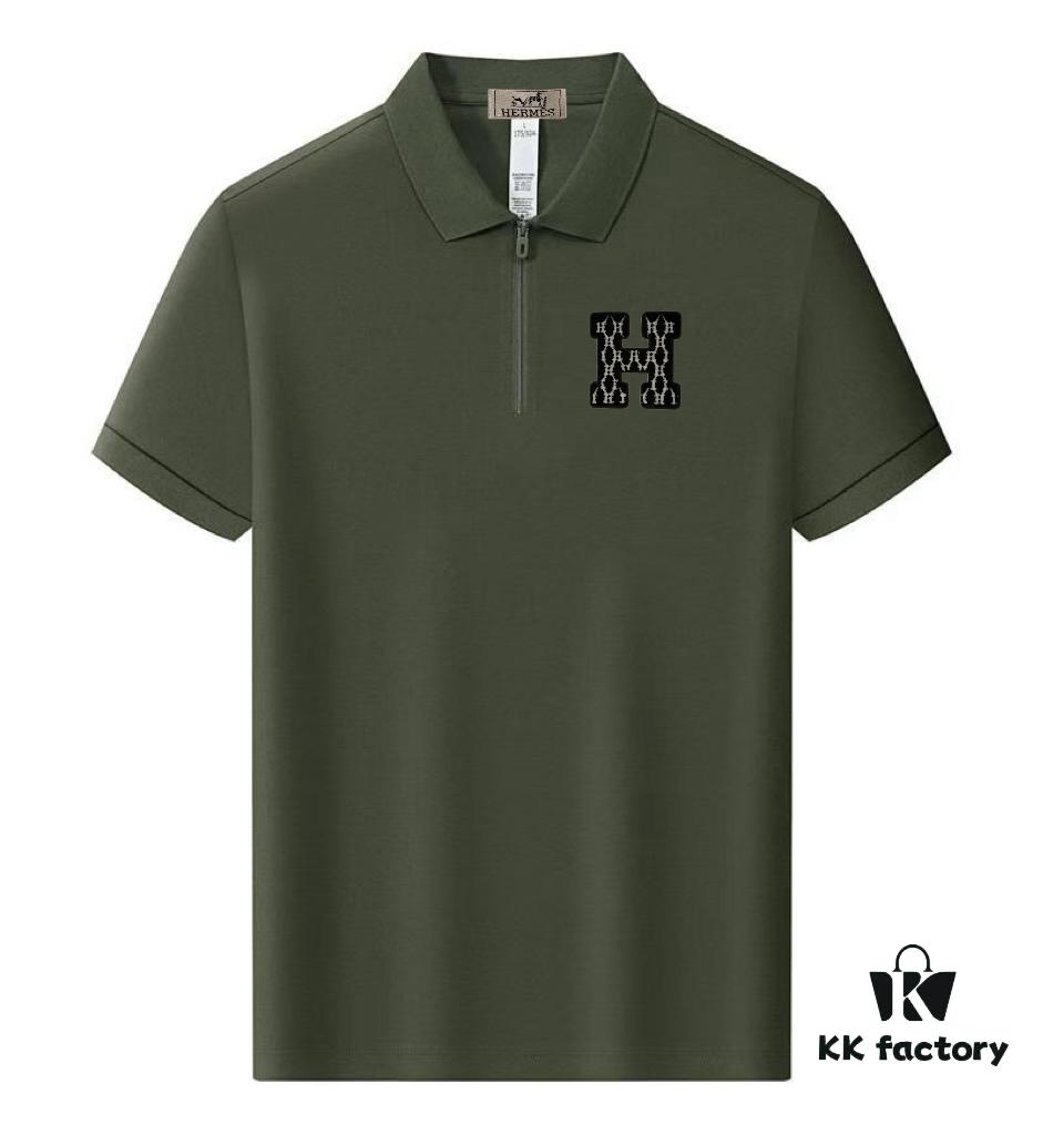 6931a273ccd8ab3d7af96879 Hermès Summer New Arrival Polo Shirt with Collar, Short Sleeve, Premium Cotton Blend Fabric, Breathable and Comfortable