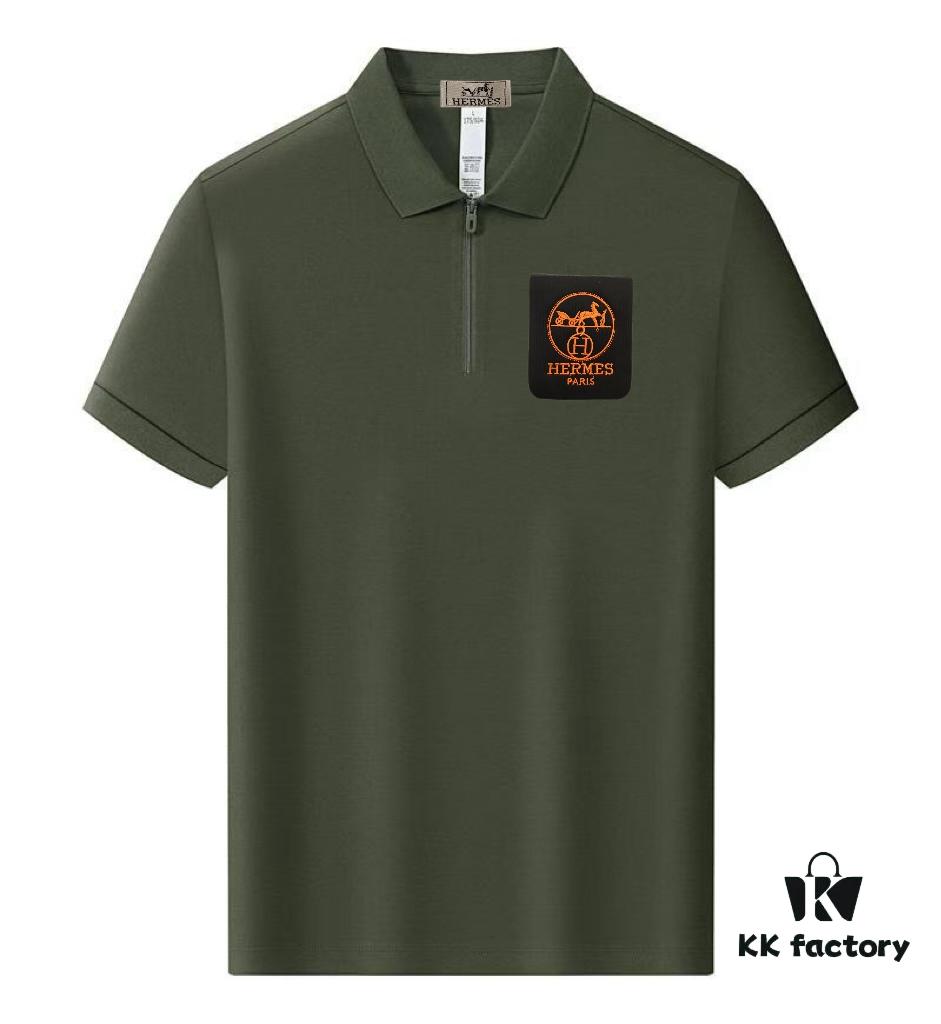Hermes [Strong] Summer New Arrival T-Shirt Collar Short-Sleeve Polo Shirt, Counter Custom Fabric with High Breathability and Comfort, Material: 71.6% Cotton, 25.3% Polyester Fiber, 3.1% Spandex