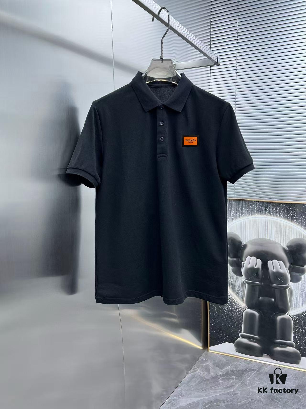 6931a275ccd8ab3d7af96881 Hermes Summer New Arrival Polo Shirt with Turn-down Collar, Short Sleeve, Premium Custom Fabric, Breathable and Comfortable, Exquisite Design with Brand Identity, Soft and Smooth Texture, Casual Fit with Excellent Silhouette