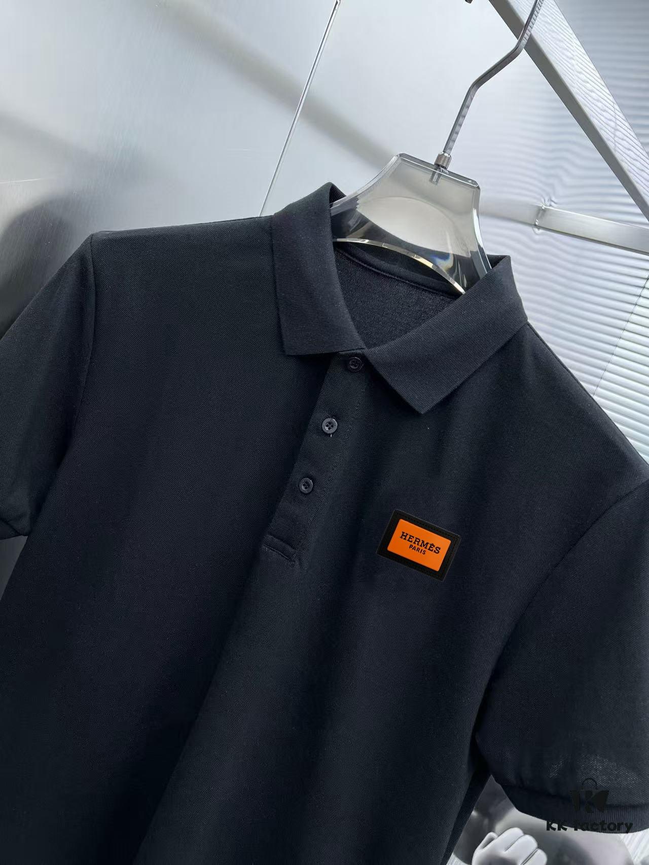 6931a275ccd8ab3d7af96883 Hermes Summer New Arrival Polo Shirt with Turn-down Collar, Short Sleeve, Premium Custom Fabric, Breathable and Comfortable, Exquisite Design with Brand Identity, Soft and Smooth Texture, Casual Fit with Excellent Silhouette