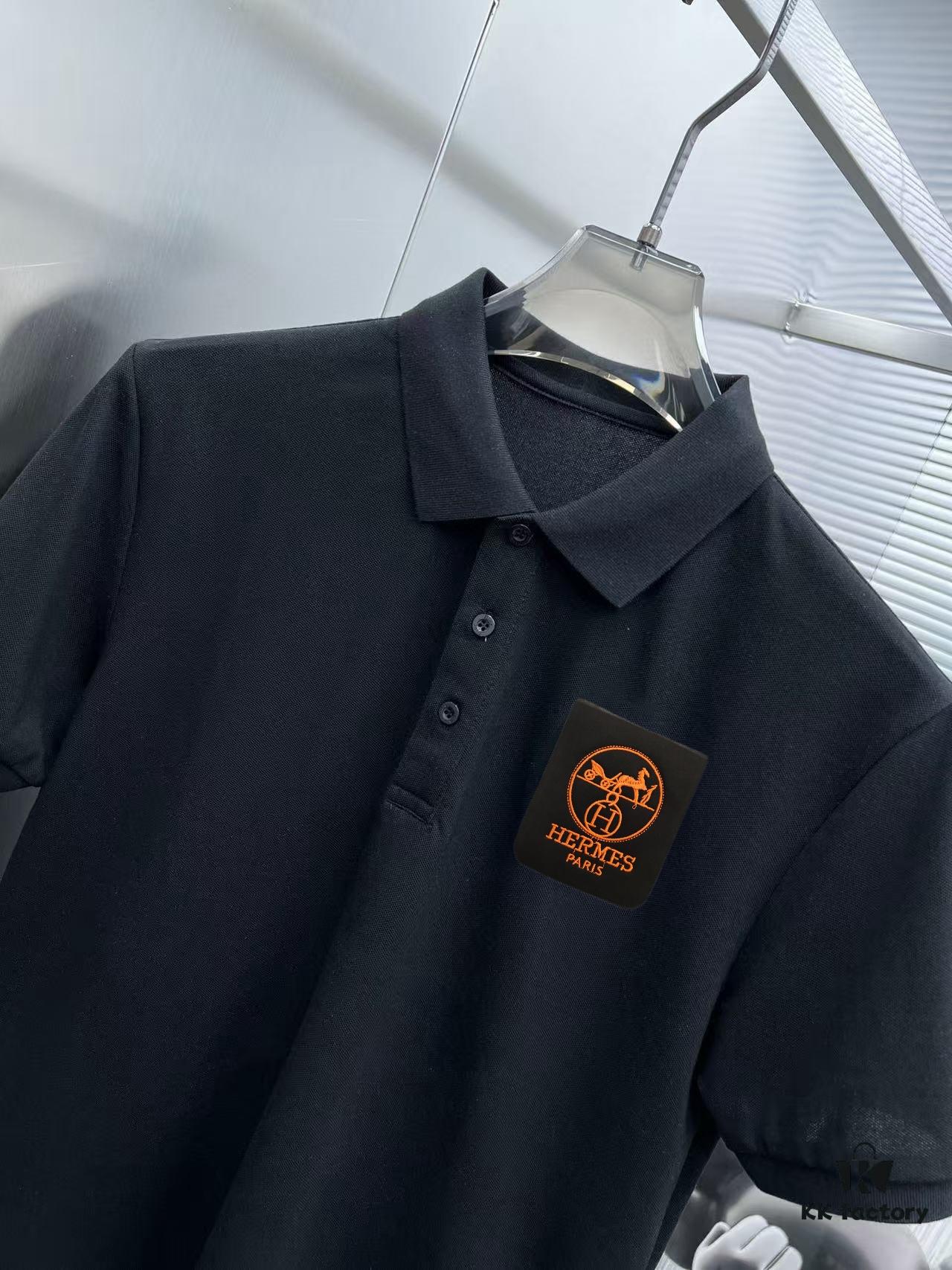 6931a276ccd8ab3d7af96897 Hermes Summer New Arrival Polo Shirt with Collar, Short Sleeve T-Shirt, Custom Counter Fabric, Highly Breathable and Comfortable, Exquisite Details, Brand-Inspired Design Concept Reflecting High Quality, Soft and Smooth Touch, Leisure Cut with Excellent Fit