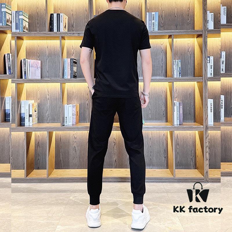 HERMES Men's High-Quality Double-Mercerized Cotton Summer Suit Set, Imported Premium Fabric, Trendy and Versatile Design
