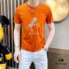 6931a27bccd8ab3d7af968da HERMES Men's Casual Short-Sleeve T-Shirt, Spring/Summer 2025 New Arrival, Premium Logo Embroidery, Imported Silk-Cotton Fabric, Classic Fit, Size M to 5XL (Up to 220 lbs)