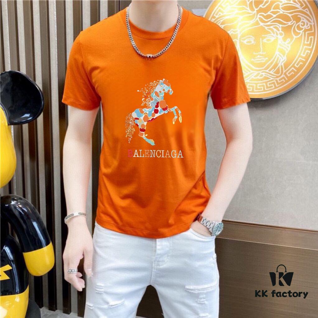6931a27bccd8ab3d7af968da HERMES Men's Casual Short-Sleeve T-Shirt, Spring/Summer 2025 New Arrival, Premium Logo Embroidery, Imported Silk-Cotton Fabric, Classic Fit, Size M to 5XL (Up to 220 lbs)