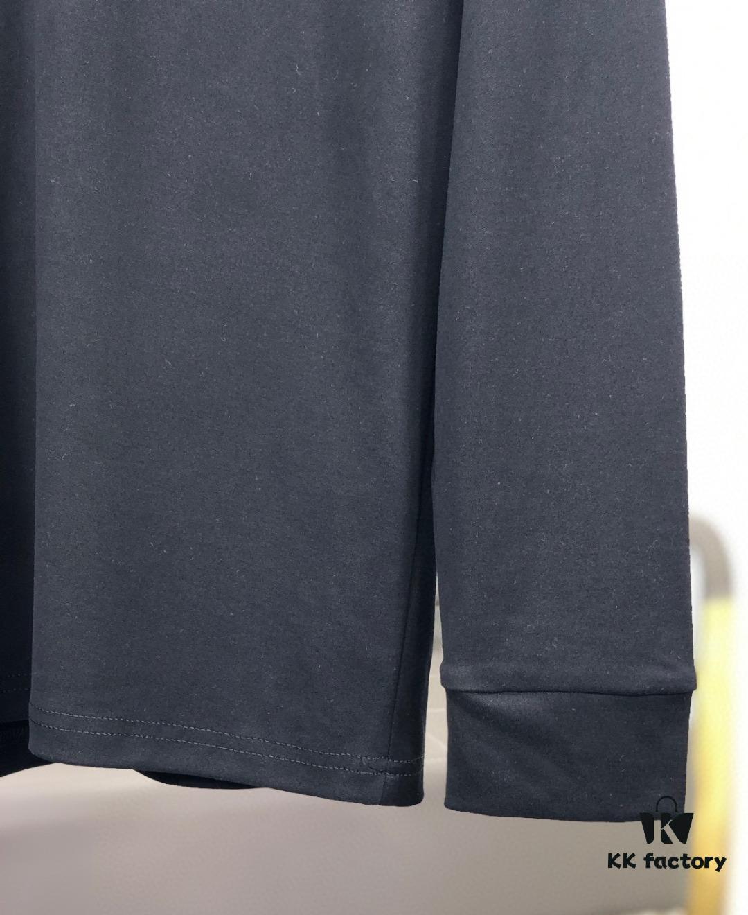 6931a280ccd8ab3d7af96928 Hermes 25SS Wool Long-Sleeve Base Layer Top, Italian Original Factory Order Channel, Highly Individual and Sophisticated Style, Chest Logo Design