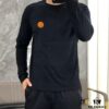 Hermes 25SS Wool Long-Sleeve Base Layer Top, Italian Original Factory Order Channel, Highly Individual and Sophisticated Style, Front Logo Design