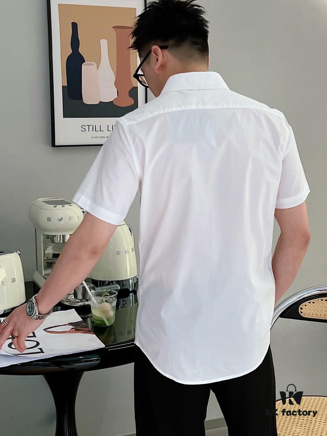 6931a281ccd8ab3d7af9693a Hermès* Stylish Slim-Fit Short-Sleeve Shirt, 100% Luthai Silk-Smooth Fabric, Comfortable and Breathable, Casual Shirt with Minimalist Fashion Design, Elegant and Versatile