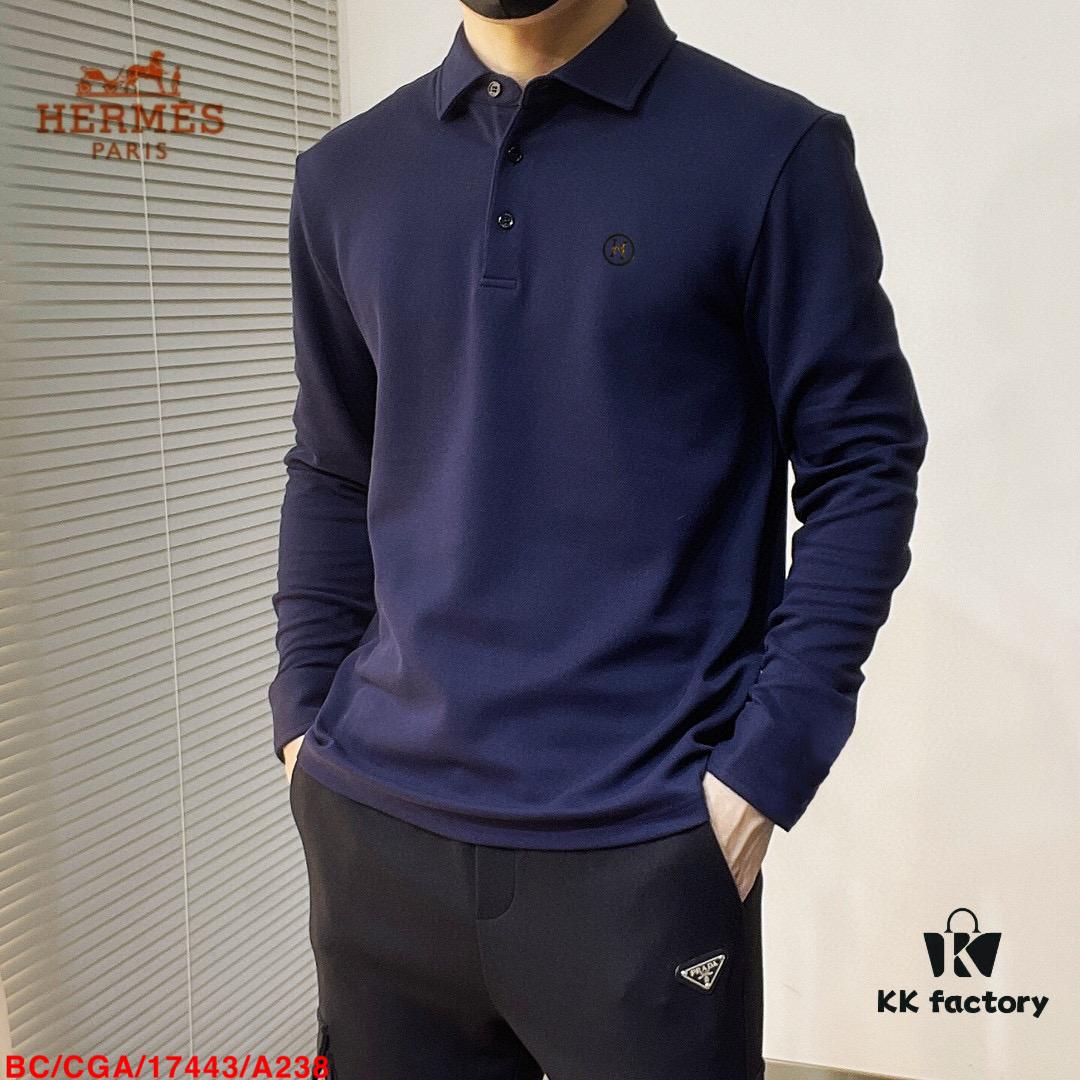 6931a281ccd8ab3d7af9693c Hermès🔥 Latest Custom Notched Collar Long Sleeve T-Shirt Polo, 3D Tailoring, Slim Fit, High-Quality Imported Fabric, Factory Direct, Premium Craftsmanship