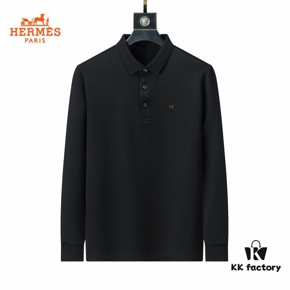 6931a281ccd8ab3d7af9693f Hermès🔥 Latest Custom Notched Collar Long Sleeve T-Shirt Polo, 3D Tailoring, Slim Fit, High-Quality Imported Fabric, Factory Direct, Premium Craftsmanship