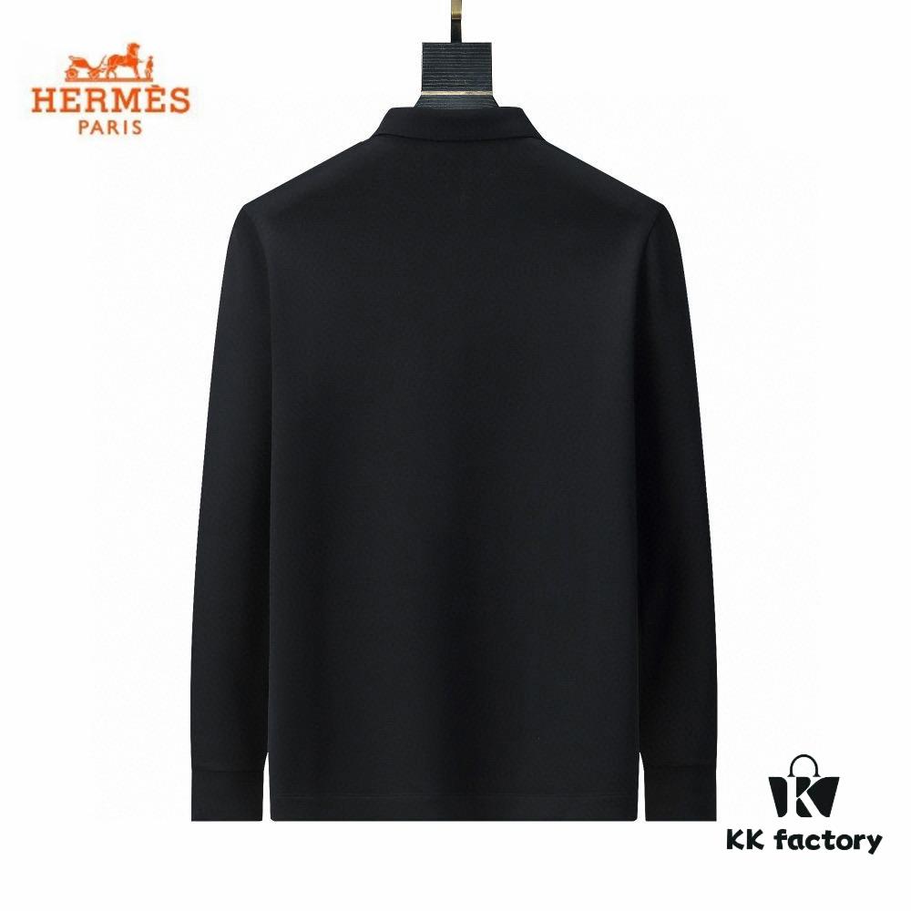 6931a281ccd8ab3d7af96940 Hermès🔥 Latest Custom Notched Collar Long Sleeve T-Shirt Polo, 3D Tailoring, Slim Fit, High-Quality Imported Fabric, Factory Direct, Premium Craftsmanship