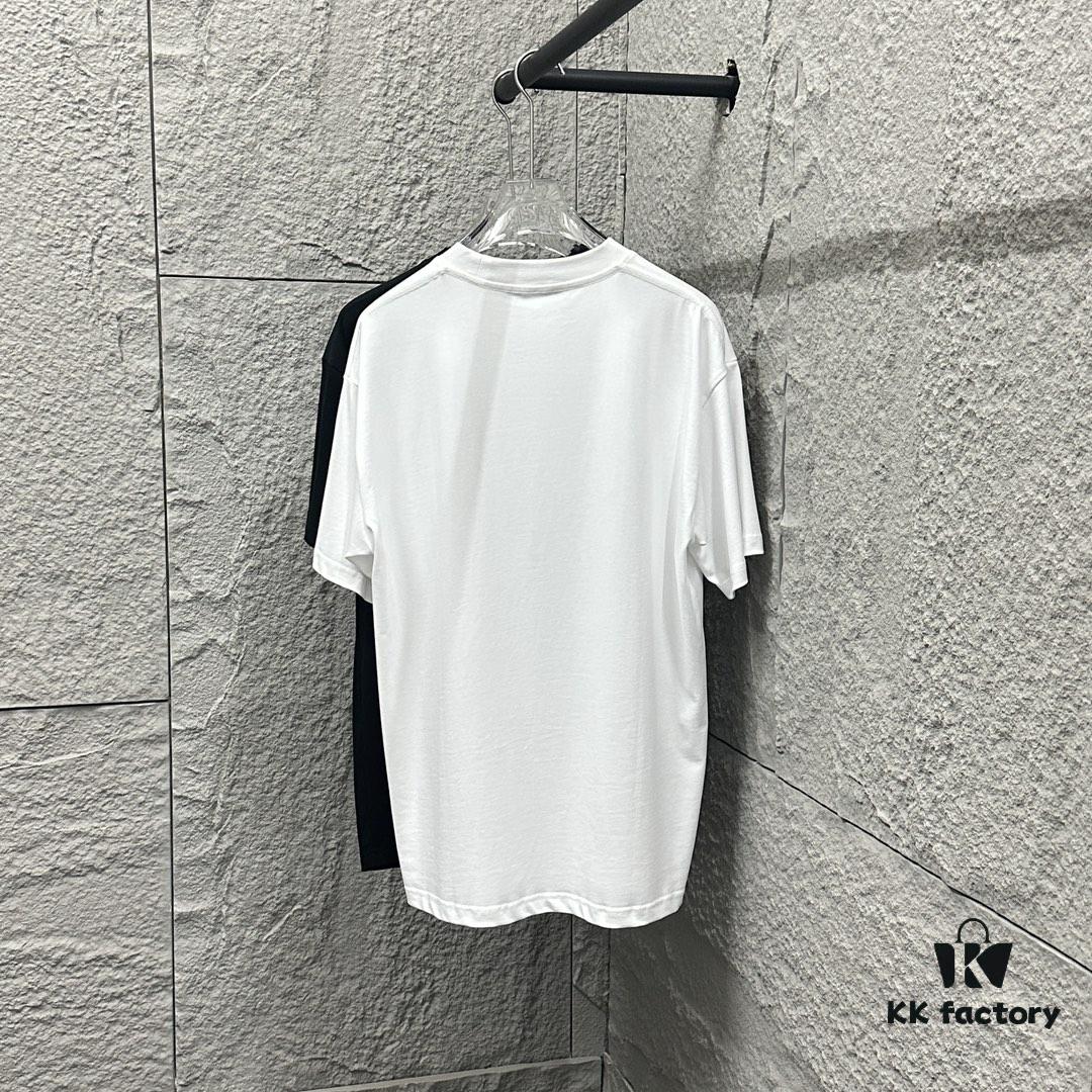 6931a282ccd8ab3d7af96954 Hermes 2025 Spring/Summer New Arrival Moon Horse Print Custom Double Gauze Plain Cotton Short Sleeve T-Shirt Unisex