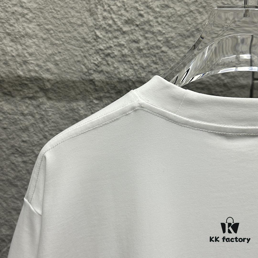 6931a282ccd8ab3d7af96956 Hermes 2025 Spring/Summer New Arrival Moon Horse Print Custom Double Gauze Plain Cotton Short Sleeve T-Shirt Unisex