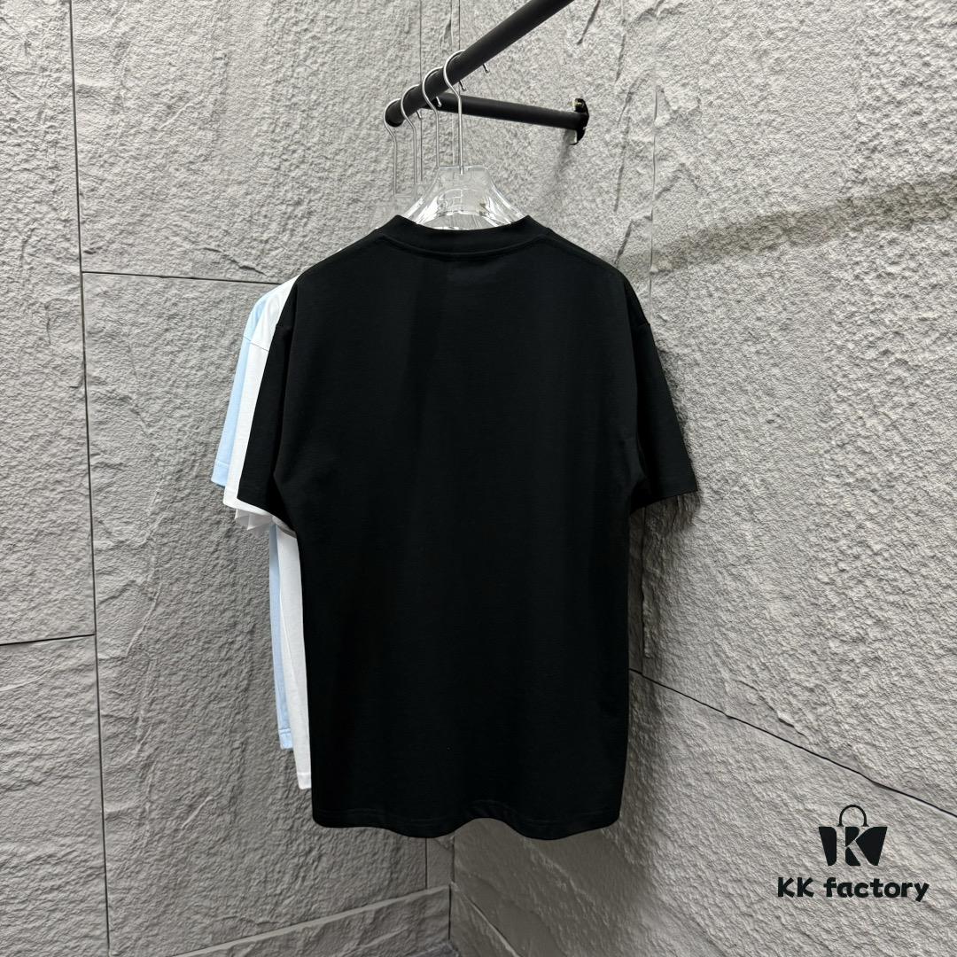 6931a282ccd8ab3d7af9695c Hermes 2025 Spring/Summer New Arrival Moon Horse Print Custom Double Gauze Plain Cotton Short Sleeve T-Shirt Unisex