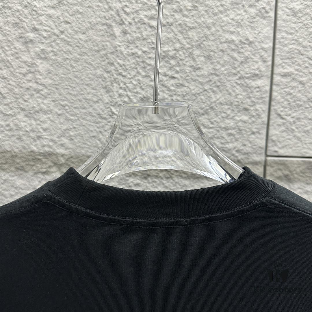 6931a283ccd8ab3d7af9695f Hermes 2025 Spring/Summer New Arrival Moon Horse Print Custom Double Gauze Plain Cotton Short Sleeve T-Shirt Unisex