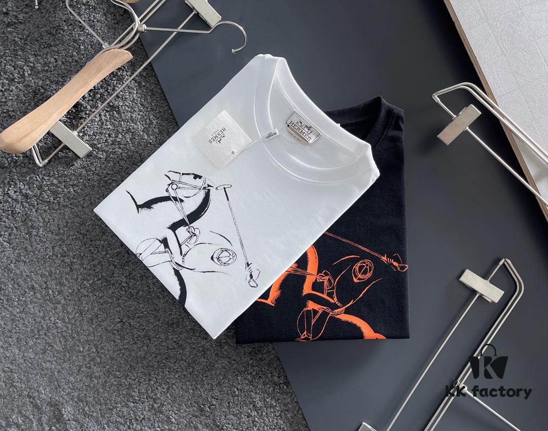6931a284ccd8ab3d7af9697c Hermes 2025 Latest Print Short Sleeve T-Shirt, High-Quality Cabinet Original Order, Top-Grade Craftsmanship with Imported Fabric