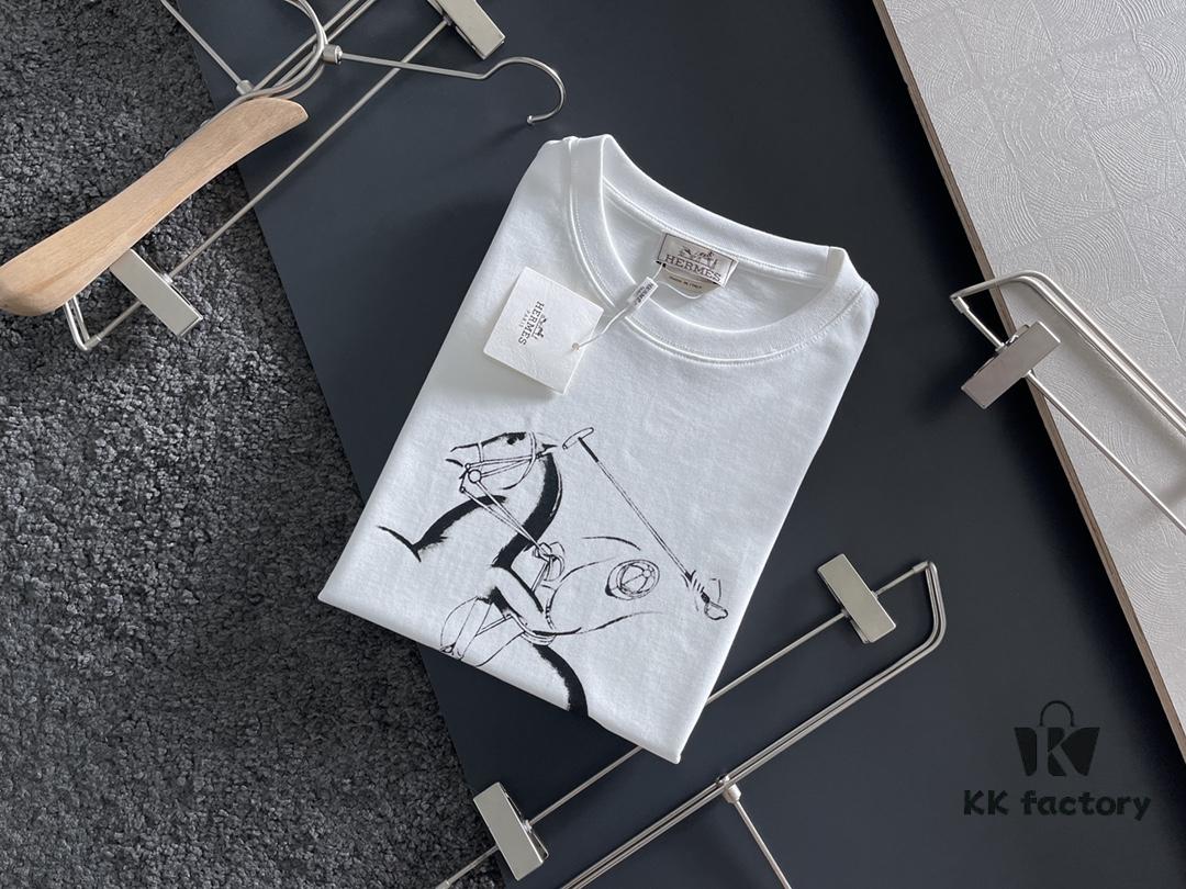 6931a285ccd8ab3d7af96986 Hermes 2025 Latest Print Short Sleeve T-Shirt, High-Quality Cabinet Original Order, Top-Tier Craftsmanship with Imported Fabric