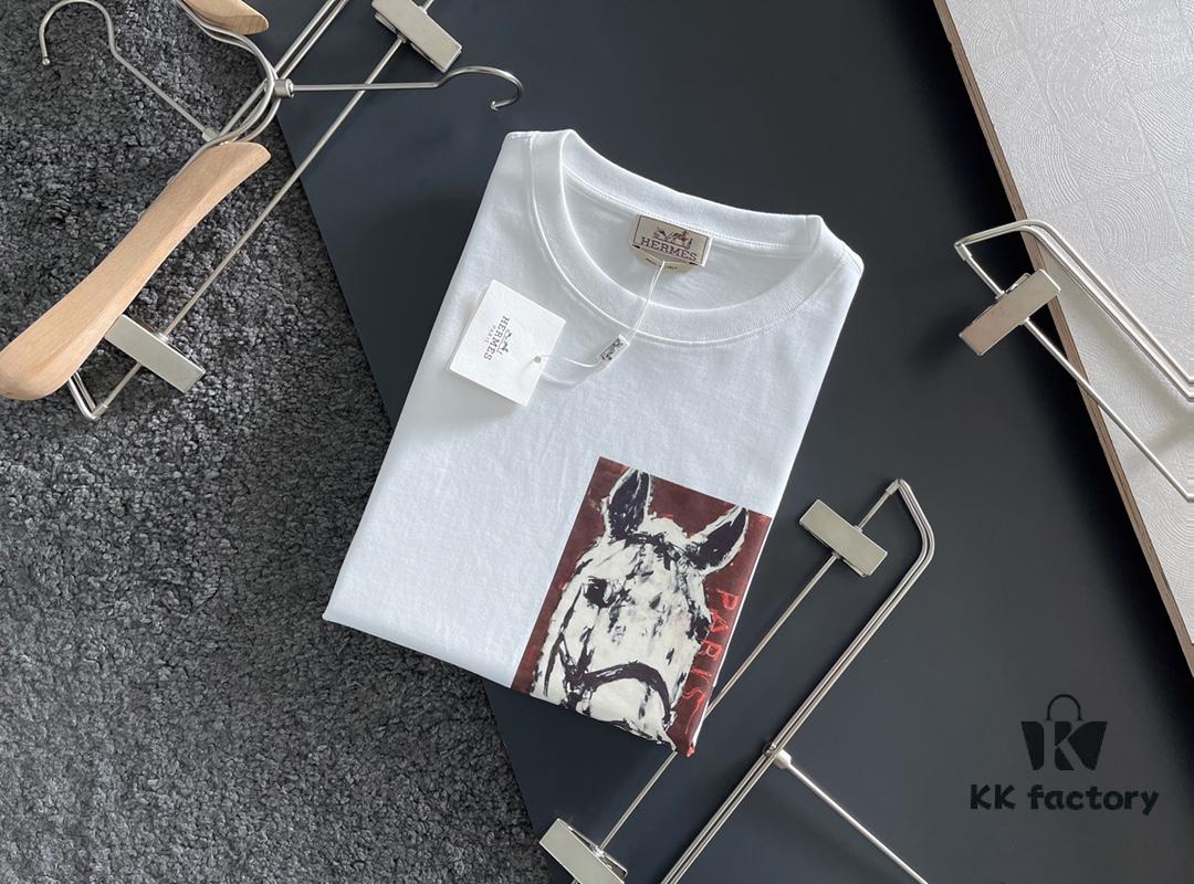 6931a285ccd8ab3d7af9698e Hermes 2025 Latest Print Short Sleeve T-Shirt, High-Quality Cabinet Original Order, Top-Grade Craftsmanship with Imported Fabric