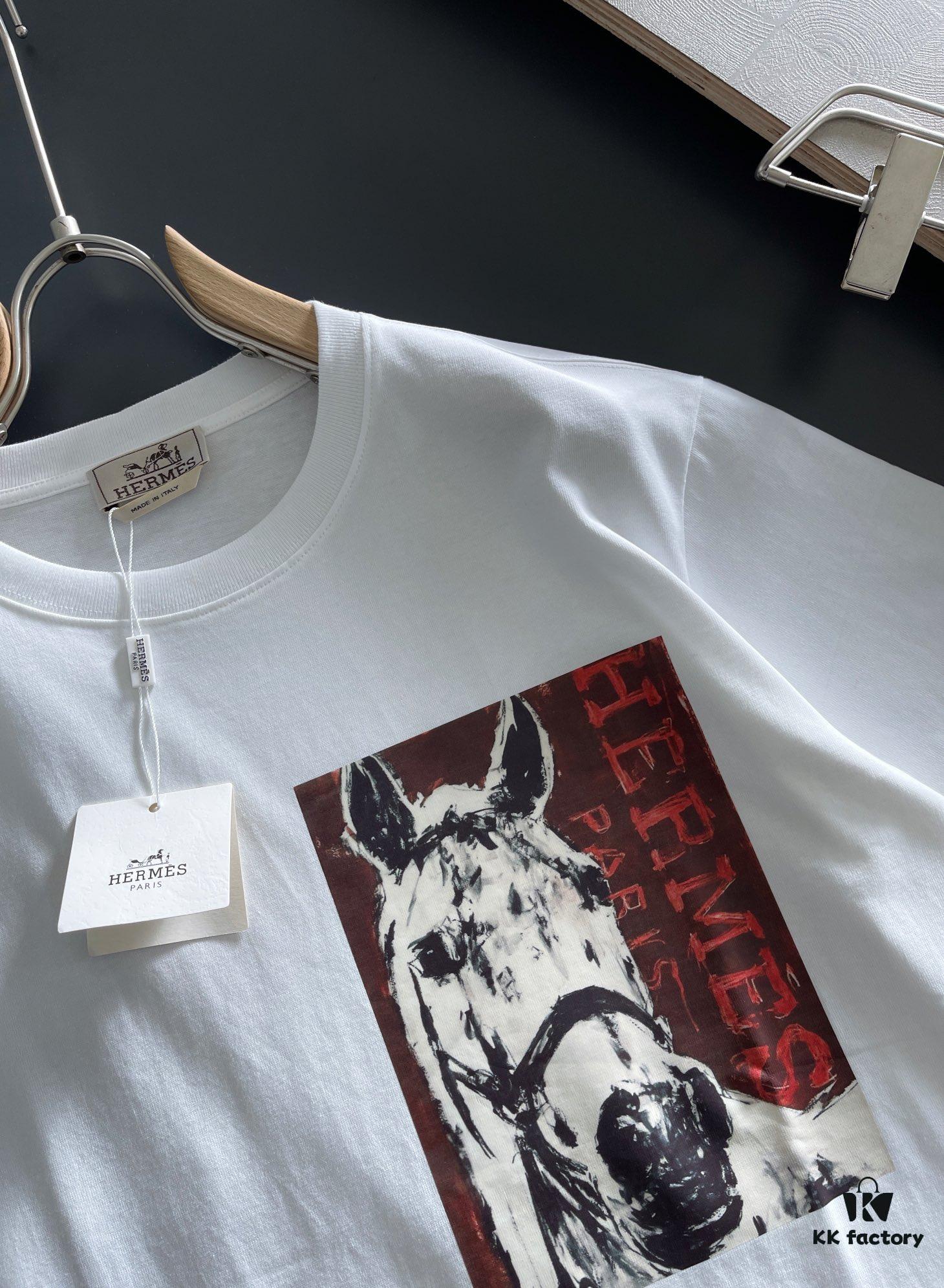 6931a285ccd8ab3d7af96990 Hermes 2025 Latest Print Short Sleeve T-Shirt, High-Quality Cabinet Original Order, Top-Grade Craftsmanship with Imported Fabric