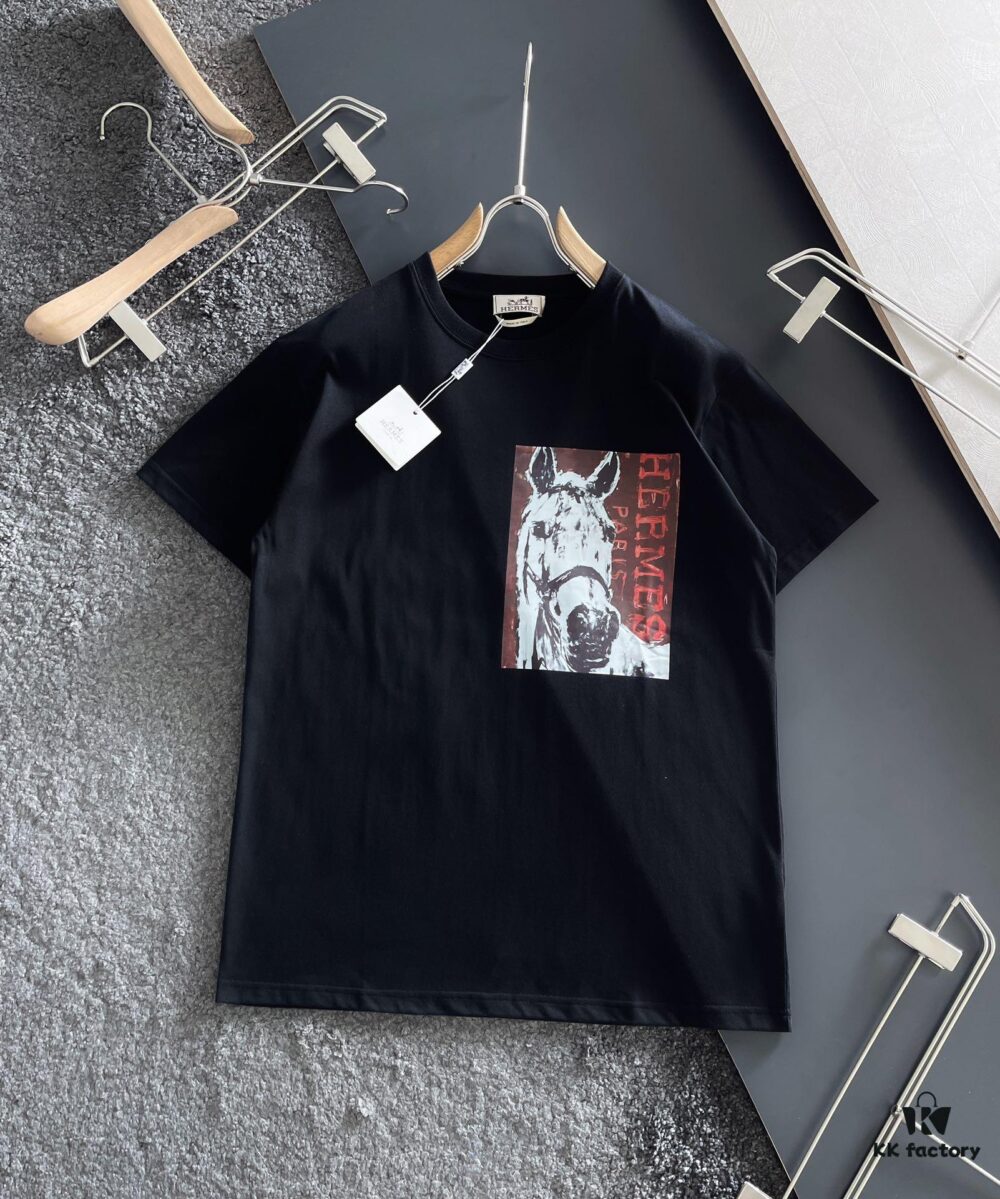 6931a285ccd8ab3d7af96996 Hermes 2025 Latest Print Short Sleeve T-Shirt, High-Quality Cabinet Original Order Short Sleeve, Top-Tier Craftsmanship with Imported Fabric
