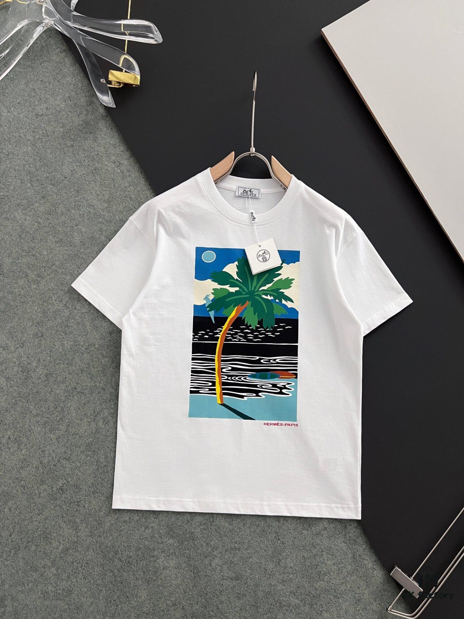 Hermes 2025 Latest Print Short Sleeve T-Shirt, High-Quality Cabinet Original Order Top, Premium Craftsmanship with Imported Fabric