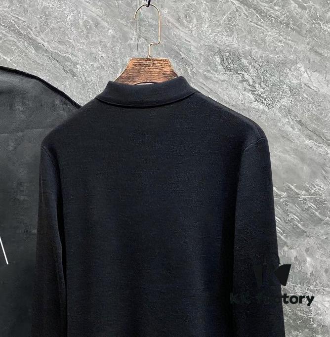 6931a28bccd8ab3d7af96a0b Hermes Men's Latest Casual Polo Collar Wool Pullover
